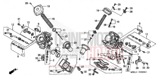 VERGASER (EINZELTEILE) NT650V3 de 2003